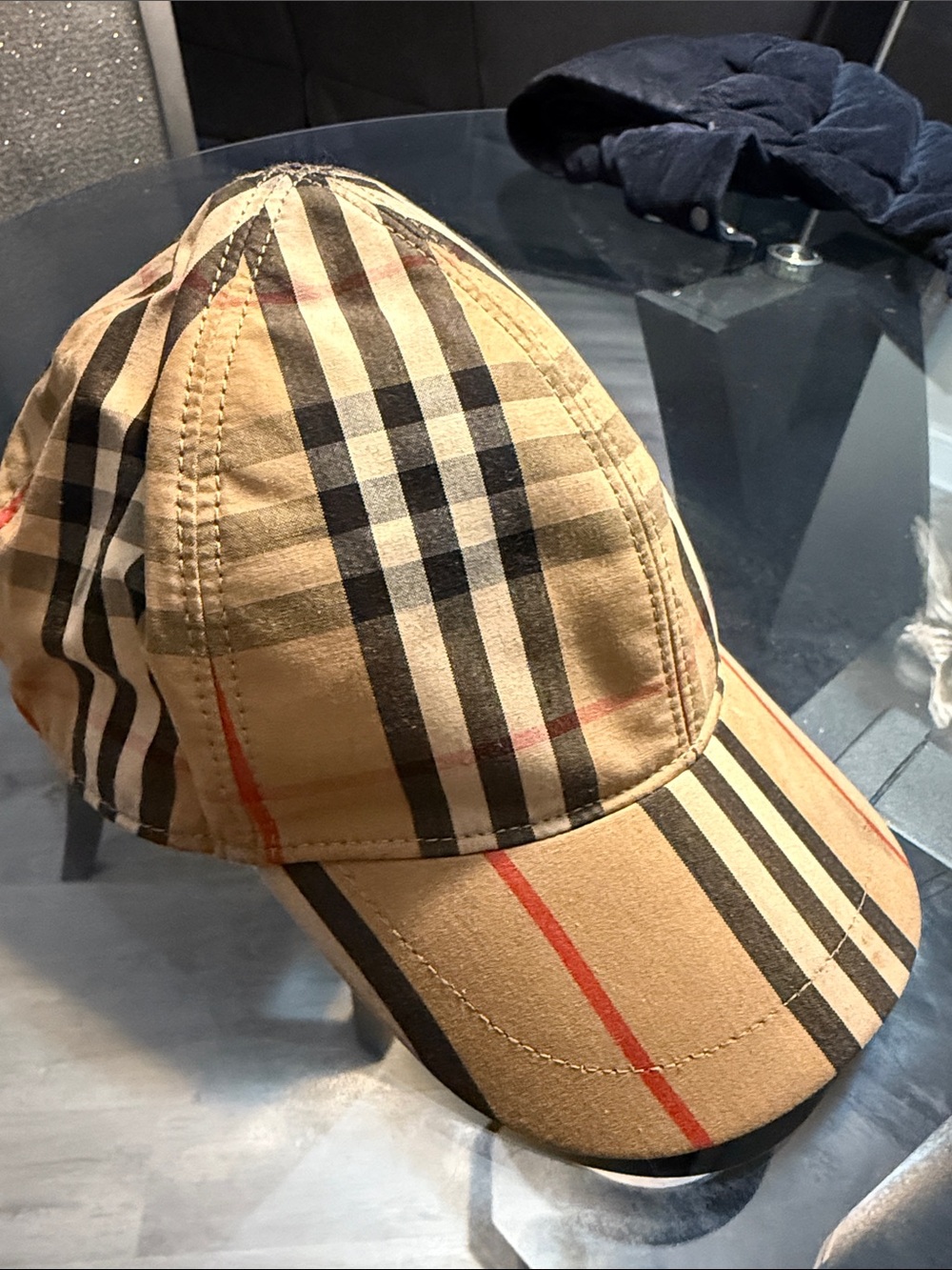 Burberry Vintage Check Kids Baseball Cap - Beige, Black, Red